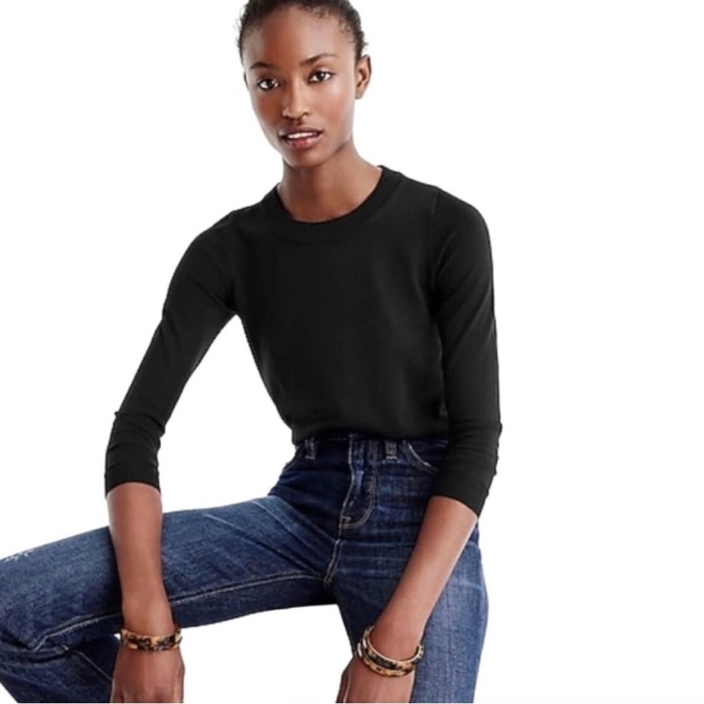 Bundle of (2) J. Crew Merino Wool 3/4 Sleeve Crewneck Tippi Sweater XS